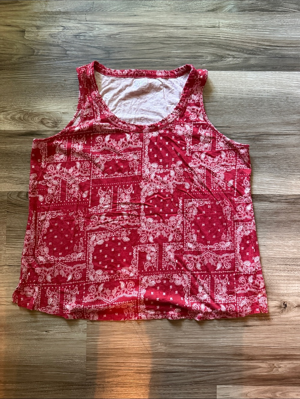 Maurices Red Bandana-Print Scoop Neck Tank